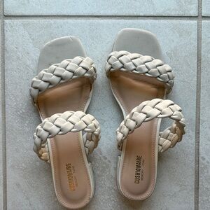 Women's Cream Braided Sandals